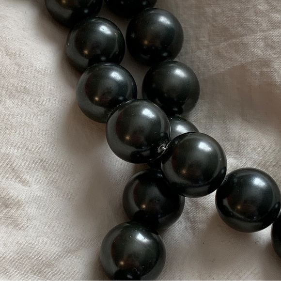 Sterling Silver Necklace with Heavy Metal Beads and Toggle Closure Classic Style - Picture 5 of 6